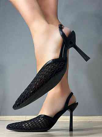 Туфли женские Meideli 2051-5 слинбеки сетка на шпильке черные, 37, 24 см Киев
