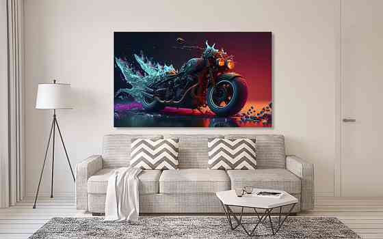 Картина холст в гостиную / спальню   Мотоцикл      MLP_242 80х160см Киев