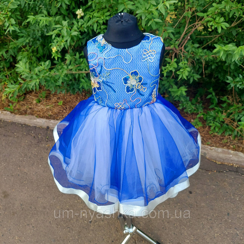 Нарядное платье на 1 годик синее "Узор" Кривой Рог - изображение 3