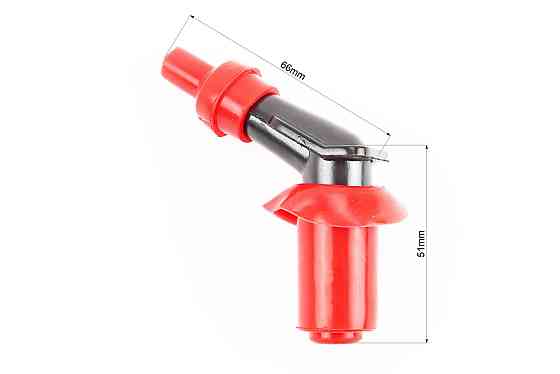 Ковпачок свічки "люлька" 45град "силікон" ЧЕРВОНИЙ Київ