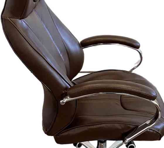 Офисное кресло руководителя Tehforward Solomon хром Anyfix Темно-Коричневый Киев