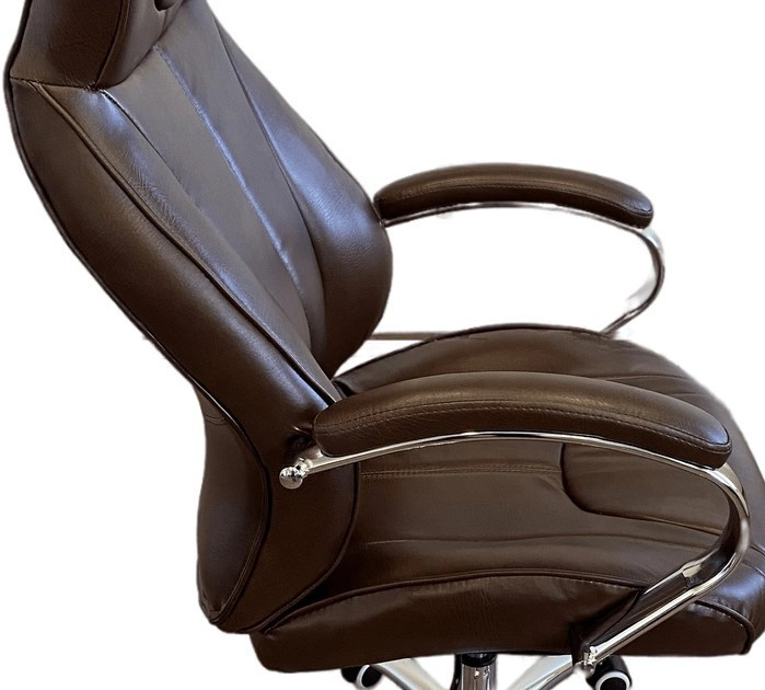 Офисное кресло руководителя Tehforward Solomon хром Anyfix Темно-Коричневый Киев - изображение 2