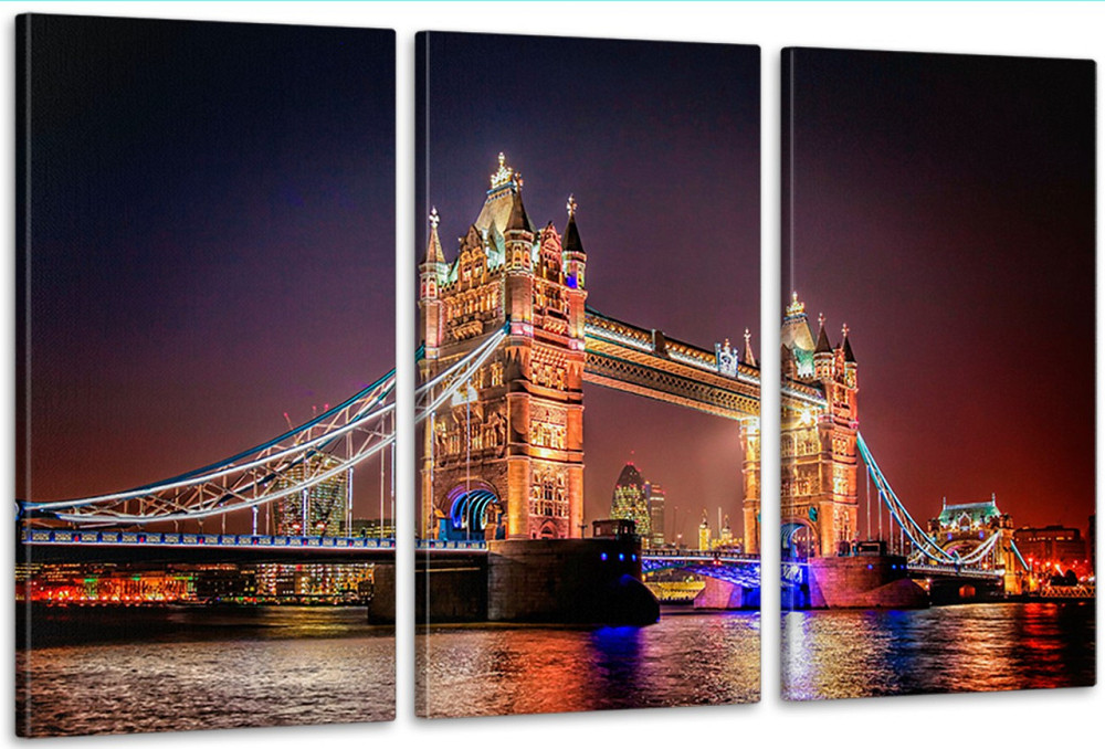 Модульная картина в гостиную / спальню  Лондон   ART-257_3A 70х130 см Киев - изображение 1