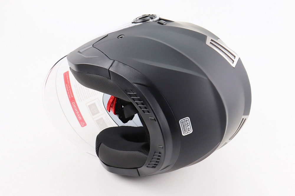 Шолом відкритий+відкидні окуляри BLD-708 S (55-56см), ЧОРНИЙ матовий Київ - фото 2