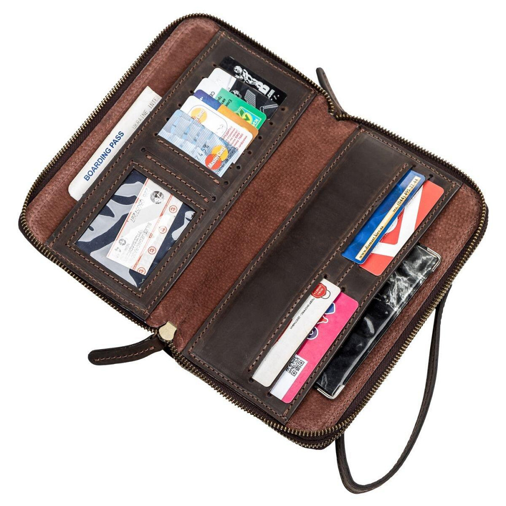 Чоловічий клатч SHVIGEL 11083 шкіряний Коричневий Київ - фото 5