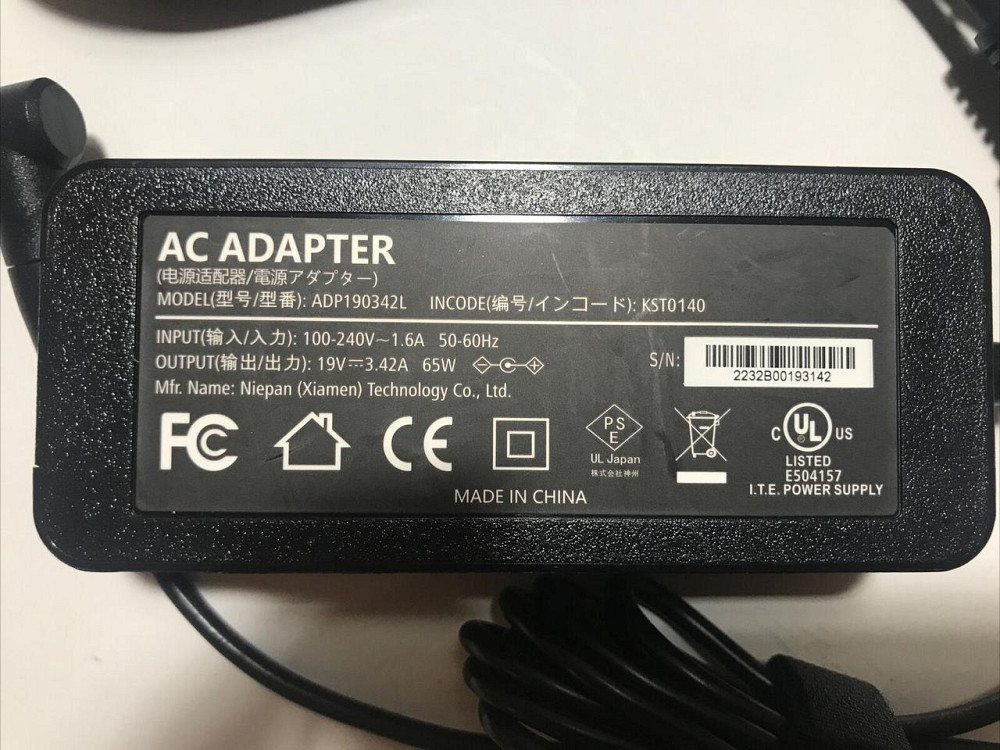 Зарядний пристрій для ноутбука Acer Swift Spin ADP190342L 19V 3.42A 65W з сертифікатом безпеки UL та широким діапазоном вхідної на Київ - фото 5