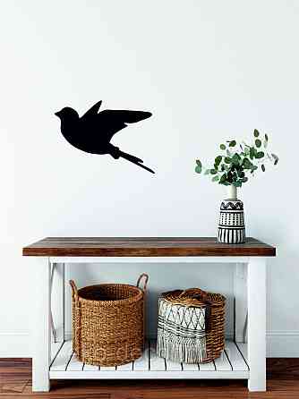 Декоративне настінне Панно «Пташка» Декор на стіну(ціна за 1шт) 30*21 см, Чорний Київ