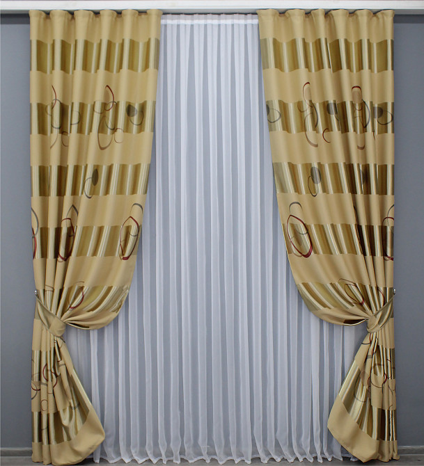 Комплект готовых штор VR-Textil Софт № 366ш 150х270 см 2 шт. Бежевый (33-0331) Киев - изображение 2