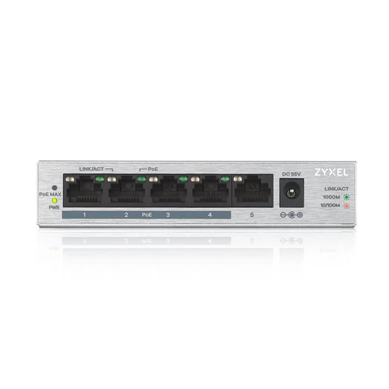 Комутатор ZYXEL GS1005HP (GS1005HP-EU0101F) (1xGE, 4xGE PoE+, max PoE 60 W) Ні Харків - фото 3