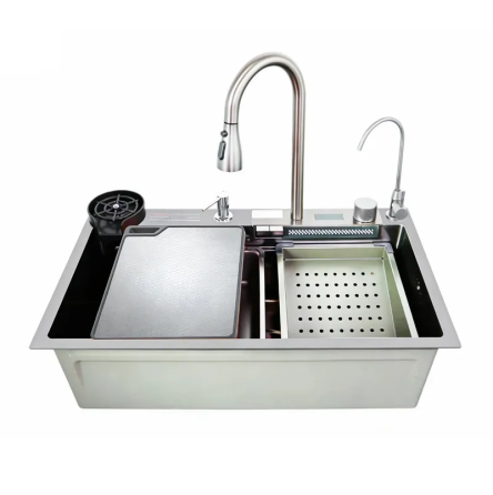 Мойка многофункциональная Zerix ZH7546-SET-07 Decor SS Color со встроенным смесителем из нерж. стали (ZM5598) Киев