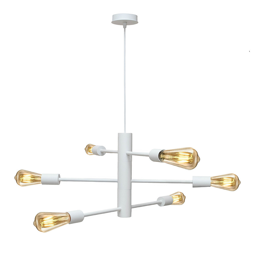 Люстра подвесная MSK Electric Asket на шесть плафонов Е27 NL 6120-6 WH белая Одесса - изображение 2