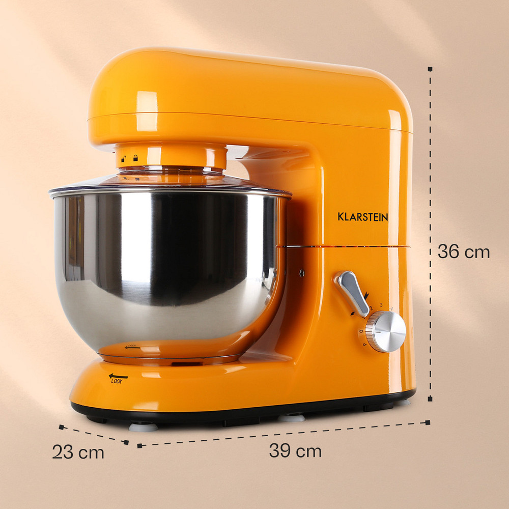 Кухонний комбайн Bella 2000 Вт/2,7 л.с., 5 л, неіржавка сталь, не містить BPA, жовтогарячий (Німеччина, Рівне - фото 6