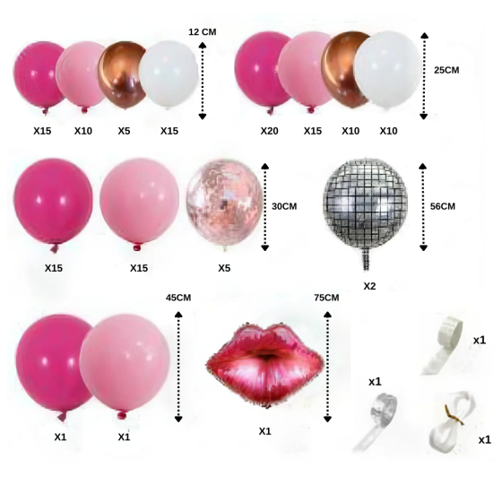 Набір повітряних куль «Princess» прикраса для торжества, рожеві Кам'янець-Подільський