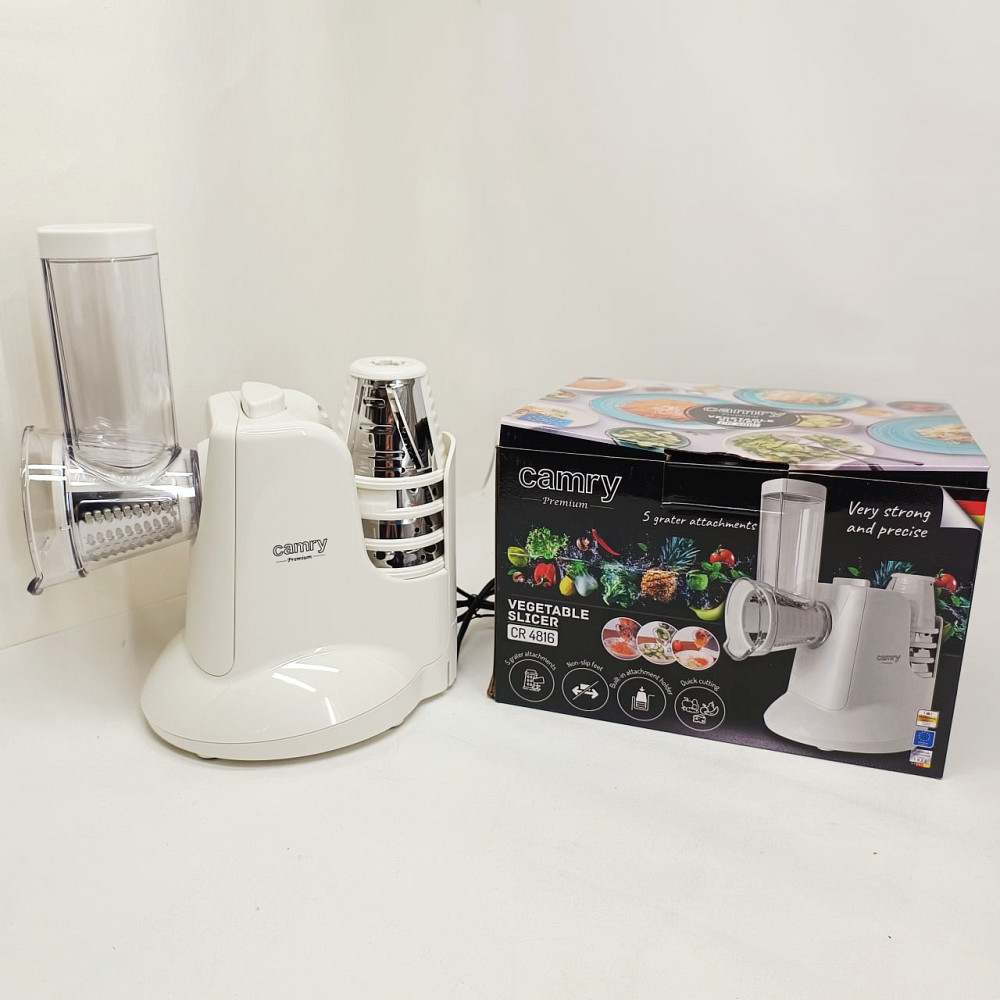 Електрична овочерізка Camry CR 4816 150Вт з 5 змінними насадками для швидкого овочів XZ-89 Львів - фото 8