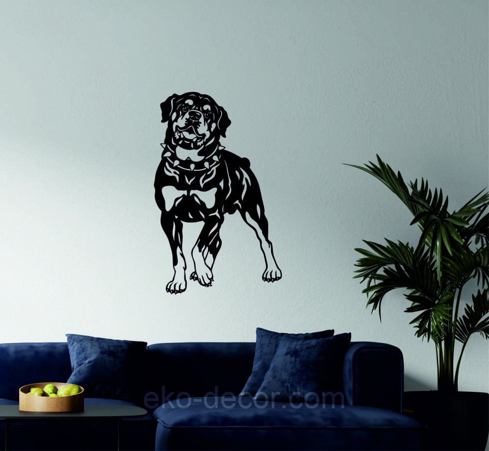 Декоративное настенное Панно «Ротвелер», Декор на стену 110*70 см, Черный Киев - изображение 2