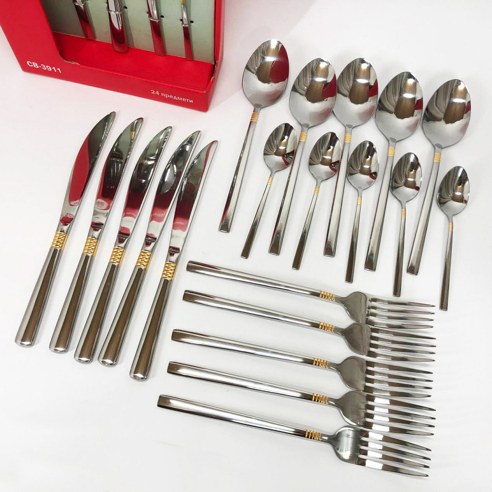 Набір столових приладів 24 предметів Con Brio CB-3912 KV-60 Львів - фото 1