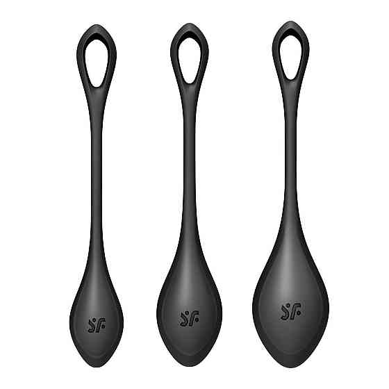 Набір йоні намистин Satisfyer Yoni Power 2 Black, діаметр 2-2,5-3см, маса 22-44-73 г Sex Aura Київ