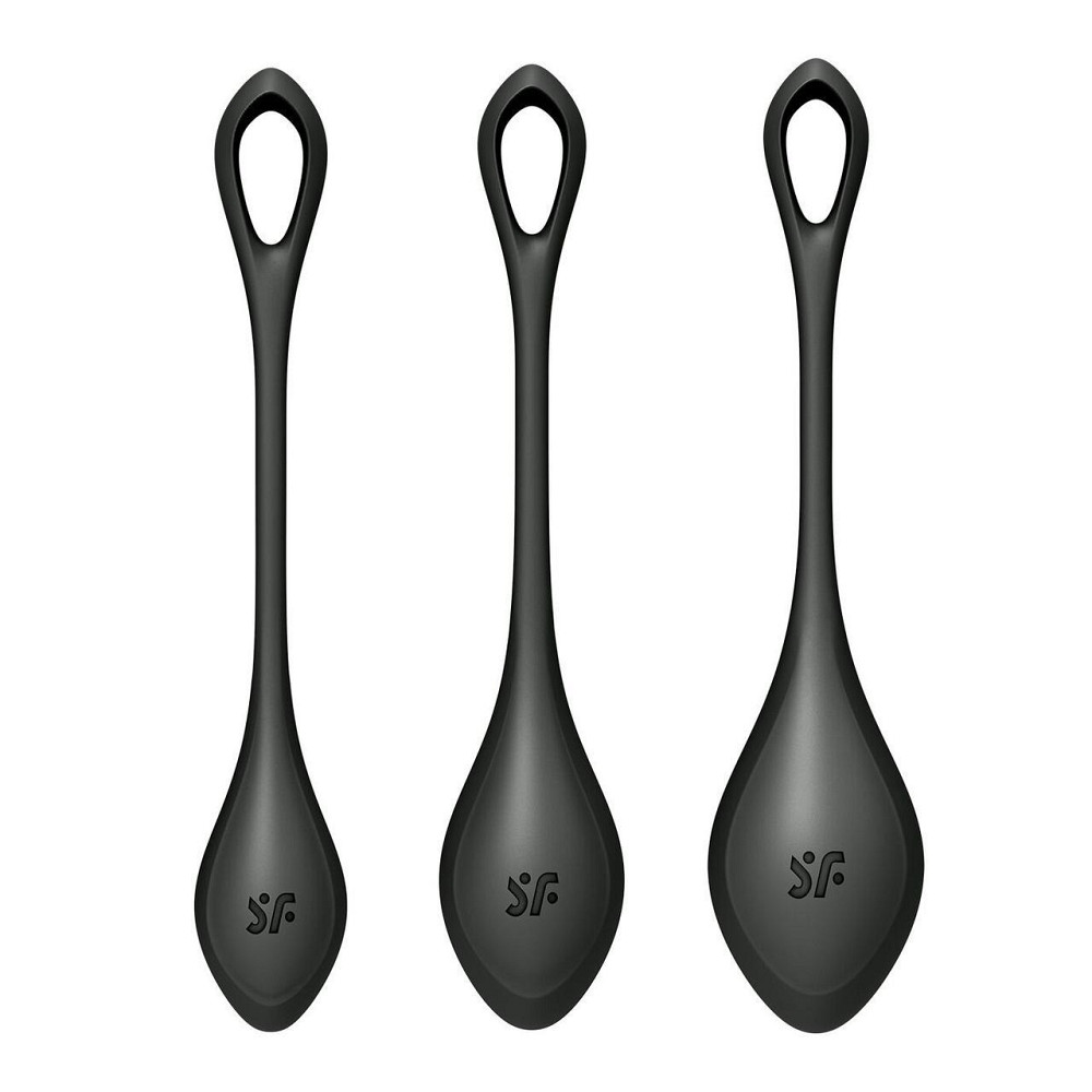 Набір йоні намистин Satisfyer Yoni Power 2 Black, діаметр 2-2,5-3см, маса 22-44-73 г Sex Aura Київ - фото 4