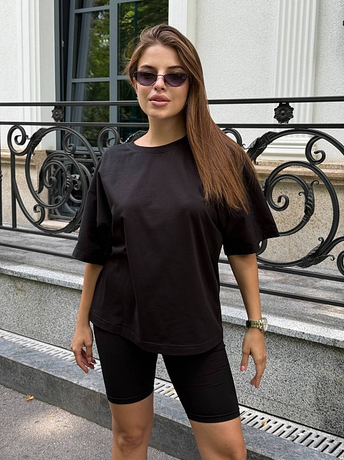 Футболка и велосипедки женские кулир Черный XL/2XL Харьков - изображение 6