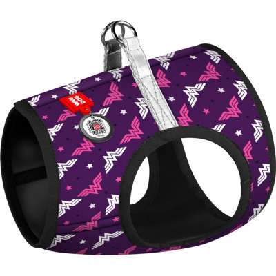 Шлей для собак WAUDOG Clothes с QR паспортом "Чудо-женщина фиолет" S2 (1012-4008) Винница - изображение 1