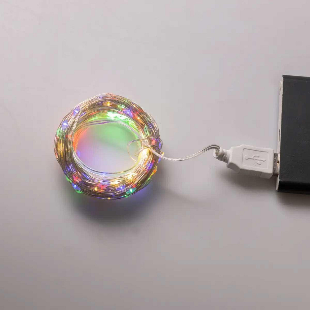 Гирлянда роса 20 метров USB на 200 led светодиодов капля белый провод мультиколор USB200L20MWML Киев - изображение 7