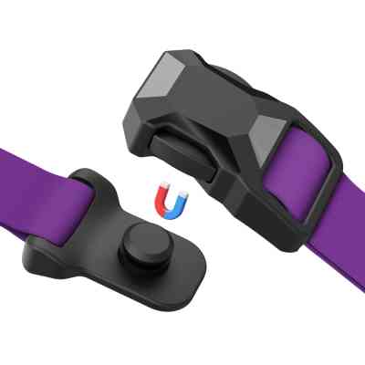 Ошейник для животных WAUDOG Magnet c QR паспортом, магнитная пряжка-фастекс L фиолетовый (27969) Винница