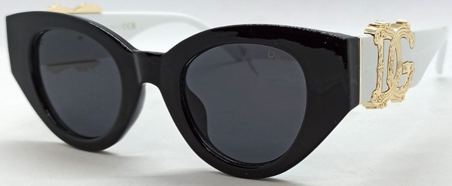 Брендовые очки женские черно белые большие с золотым логотипом модные. Киев - изображение 8