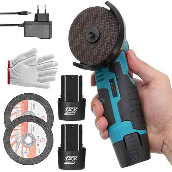 Акумуляторна болгарка 75мм, 2 батареї, 2 диска / Болгарка на акумуляторі / Міні болгарка / Електроболгарка Київ