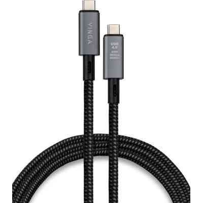 Дата кабель USB-C to USB-C 0.8m USB4 240W 40GBps 8K60Hz Nylon Vinga (VCPDCU4) Вінниця