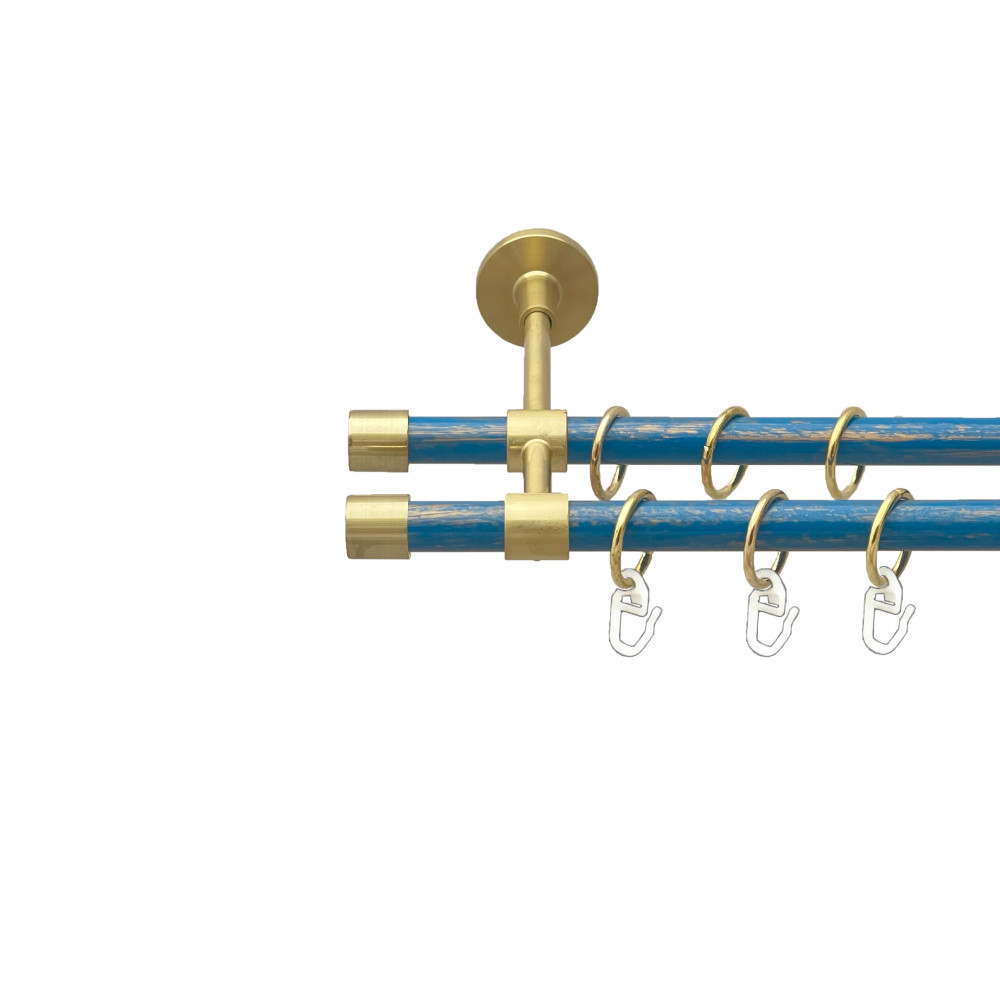 Карниз Orvit Заглушка металевий дворядний закритий гладка труба кільце металеве Золото Матове - Блакить 16\16 Львов - изображение 1