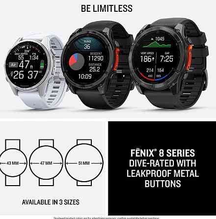 Смарт -Часы Garmin fenix 8 – 47mm AMOLED Slate Gray with Black Band 010-02904-00 Киев