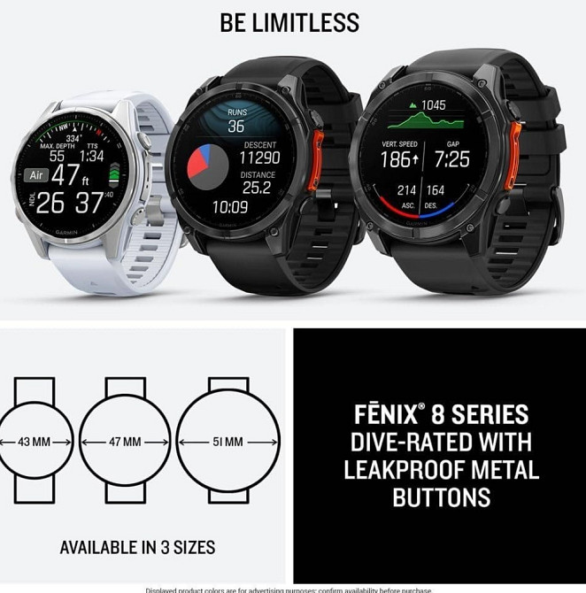 Смарт -Часы Garmin fenix 8 – 47mm AMOLED Slate Gray with Black Band 010-02904-00 Киев - изображение 1