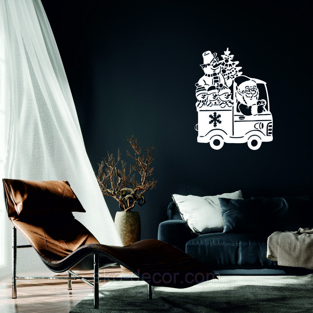 Декоративное настенное Панно «Новый год», Декор на стену 110*83 см, Белый Киев - изображение 1