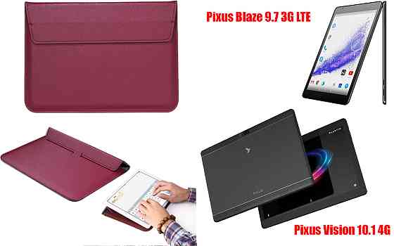 Чехол-конверт VitoCase для Pixus Blaze 9.7 3G LTE, Vision 10.1 4G, с функцией подставки для планшета Бордовый Киев