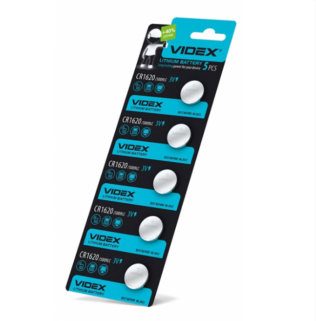 Батарейка CR1620 (бл-5шт) Videx Житомир - изображение 1