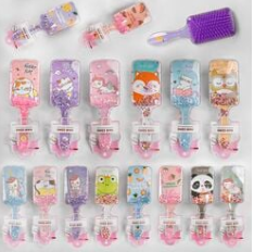 Гребінець для волос С 48464 (360) 16 кольорів МИКС,  блестки, у пакеті, шт Київ - фото 1