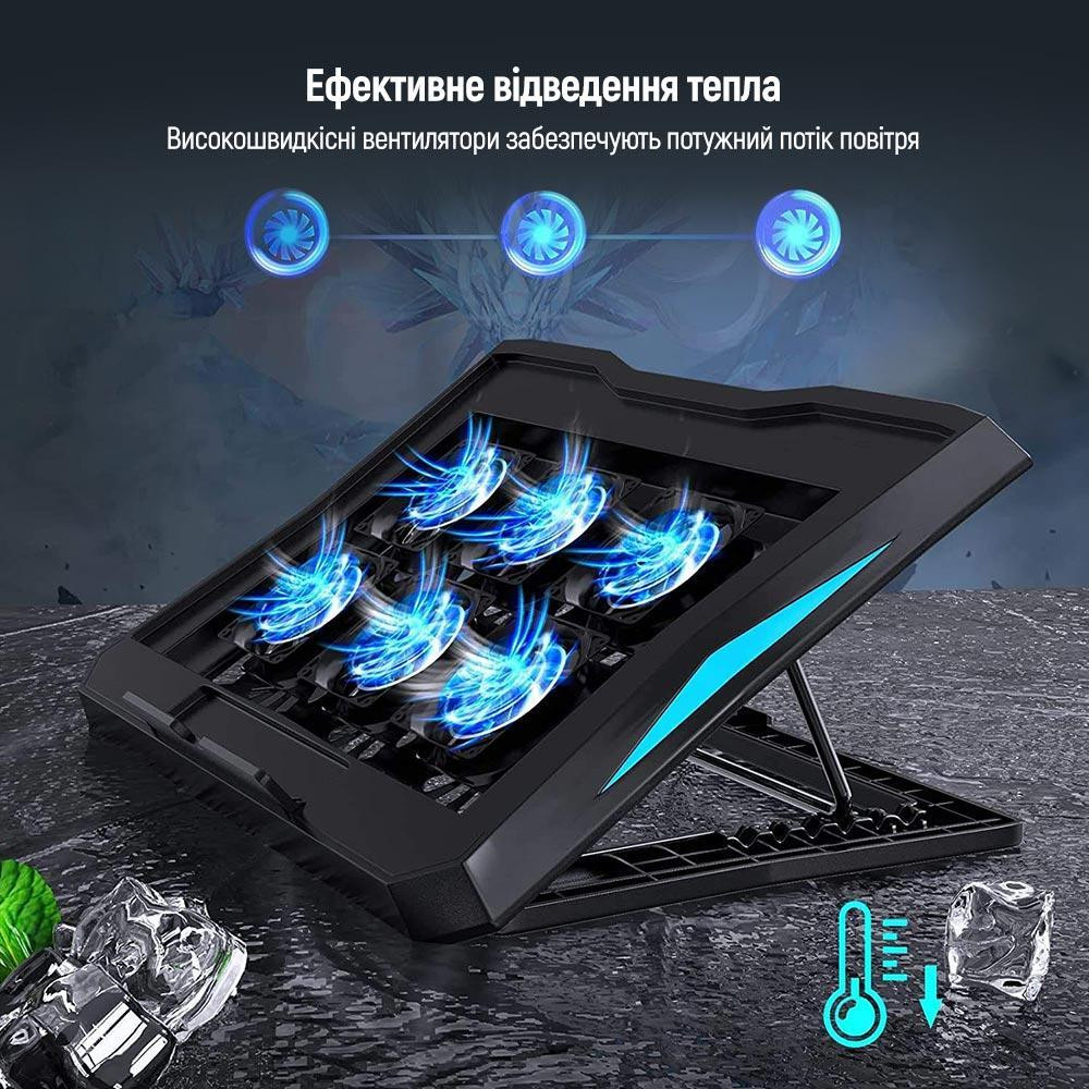 Охолоджувальна підставка для ноутбука ColorWay Cooling Laptop Q3, 10-17
