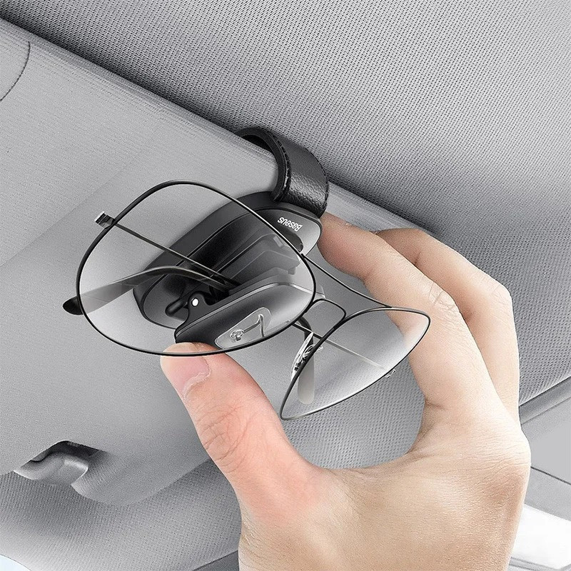 Автодержатель для очков Baseus Platinum Eyewear Clip ACYJN-B01 на солнцезащитный козырек (Черный) Николаев - изображение 5