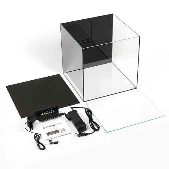 Акваріумний набір BlackCube 30 літрів, з чорною задньою стінкою, 31х31х31 см, скло 4 мм Київ