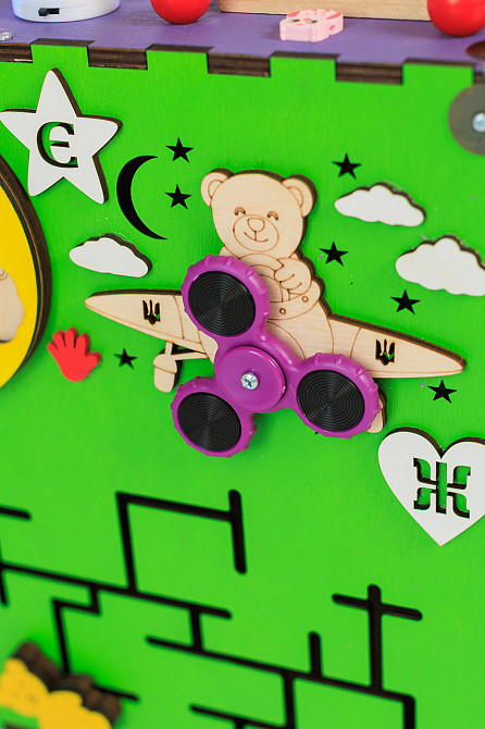 Бизиборд бизикуб 30см Развивающая игрушка детский большой натуральный деревянный Бизиборд бизикуб детский для мальчика и девочки Тернополь - изображение 14