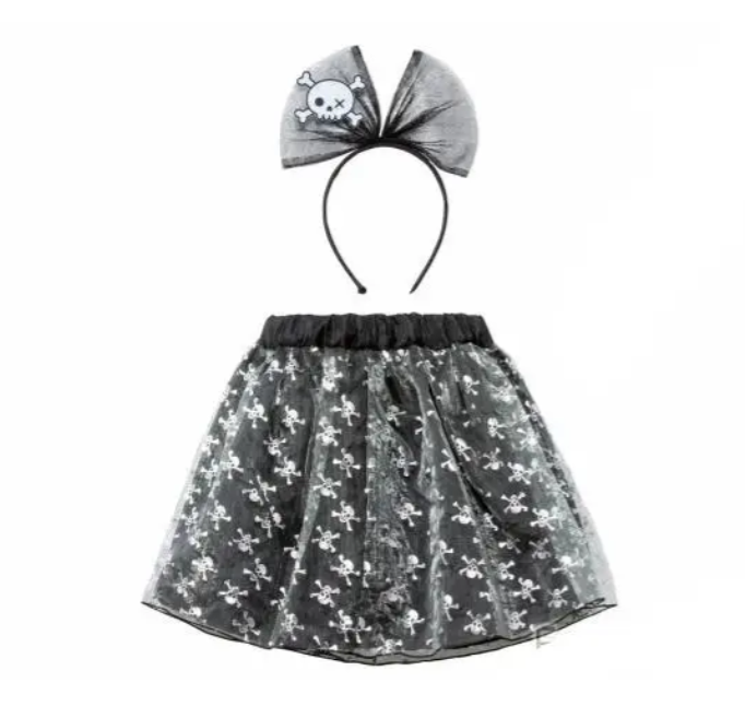 Костюм для Хелловін для дівчинки з черепами 3-5 лет чорно-сріблястий Київ - фото 1