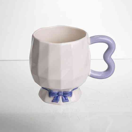 Фарфоровая чашка на ножке Сиреневый для чая и кофе Киев