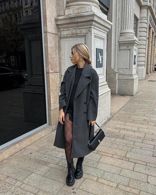 Женское кашемировое оверсайз пальто из меланжевого кашемира Одесса - изображение 5