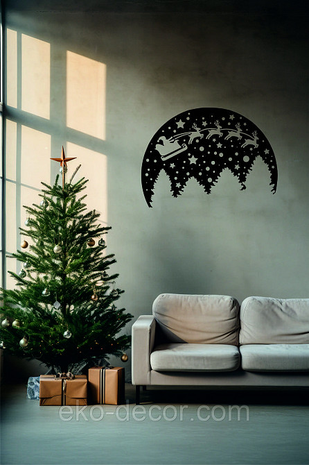 Декоративное настенное Панно «Новый год», Декор на стену 110*80 см, Черный Киев - изображение 5