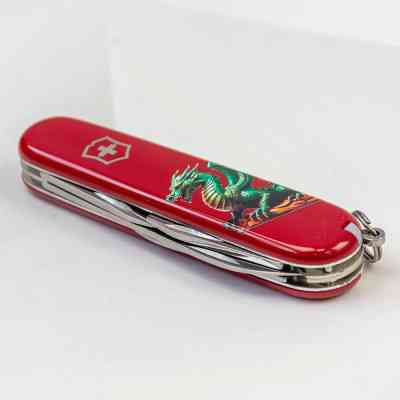 Нож Victorinox Spartan Zodiac 91 мм Зелений дракон на дереві (1.3603_Z3350u) Винница