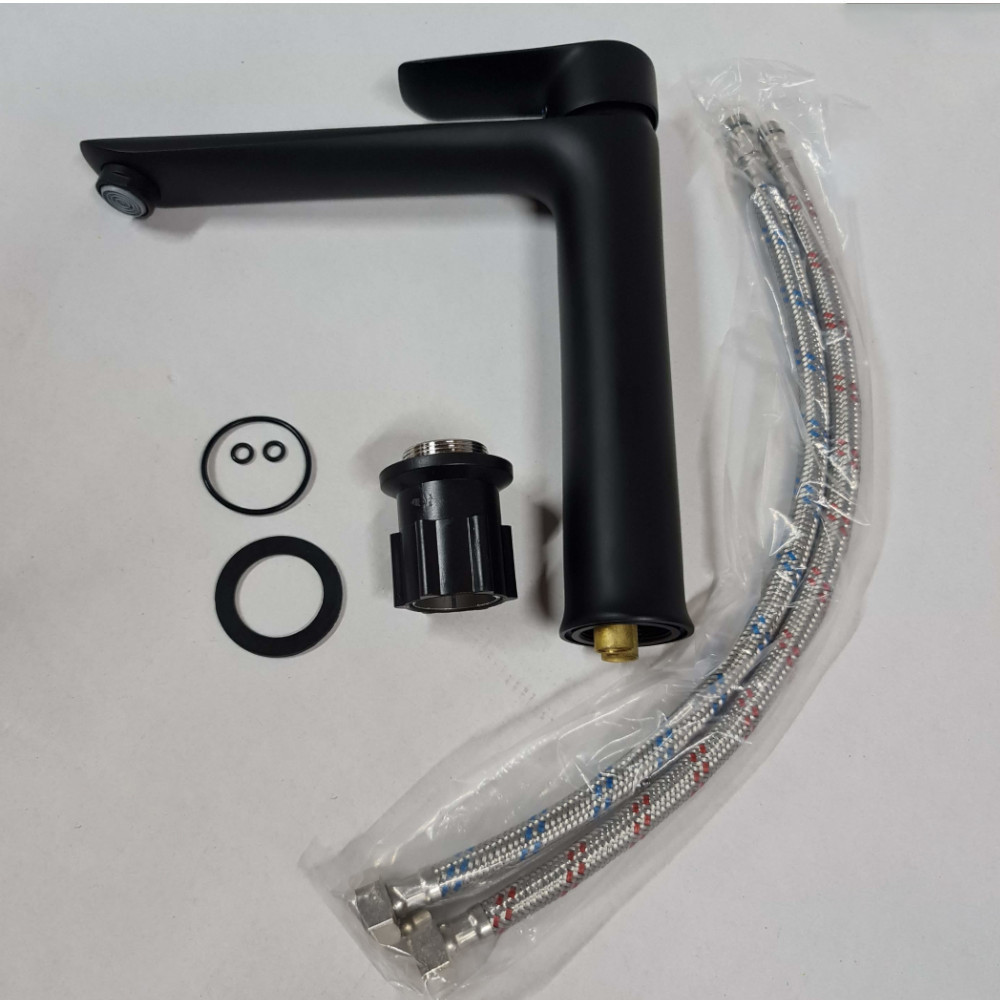 Змішувач для умивальника високий IMPRESE VACLAV чорний мат, 35 мм Київ - фото 4