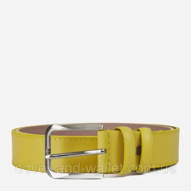 Стильный женский ремень желтого цвета из натуральной кожи 35мм PS Leather Киев - изображение 8