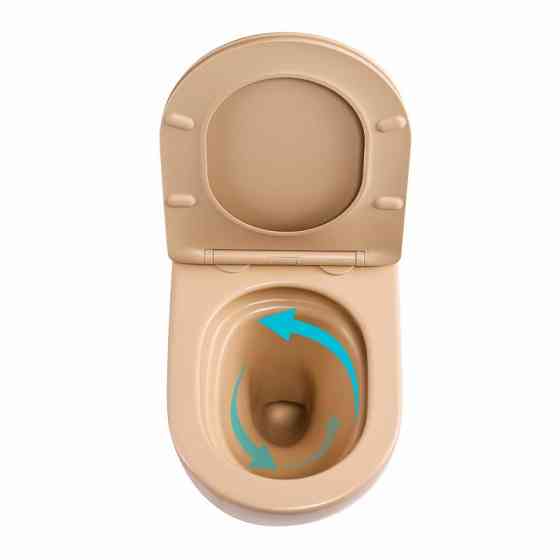 Унітаз підвісний Qtap Robin Ultra Quiet 520×365×340 мм Beige, із сидінням Slim Duroplast/Soft-close/Quick Release Київ