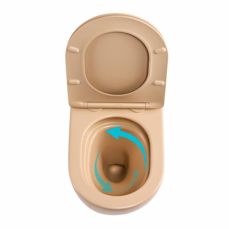 Унітаз підвісний Qtap Robin Ultra Quiet 520×365×340 мм Beige, із сидінням Slim Duroplast/Soft-close/Quick Release Київ - фото 6