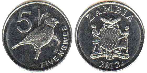 Zambia 797 5 Ngwee 2012 UNC Полтава
